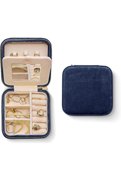 Benevolence LA Plush Velvet Travel Jewelry Box Organizer | Travel Jewelry Cas...
