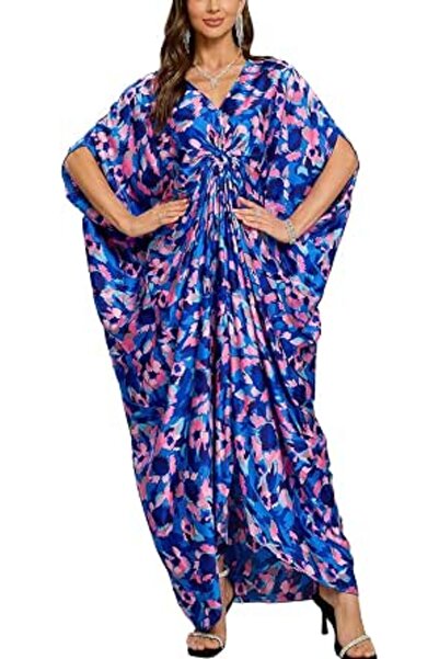 YouKD Women's Long Kaftan Maxi Bohemian Dress Beach Coverup Robe Roomy Kimono...