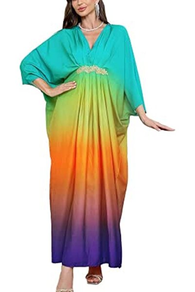 YouKD Women's Long Kaftan Maxi Bohemian Dress Beach Coverup Robe Roomy Kimono...
