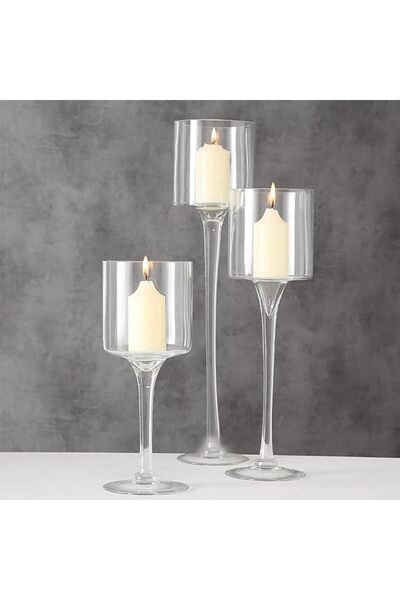 GENERAL Glass Candleholders Tea Light Candle Holders Clear Wedding Weddings H...