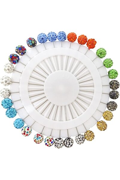 Honbay 30 قطعة من دبابيس الحجاب مع أغطية أمان، دبابيس حجاب إسلامية ملونة مرصع...