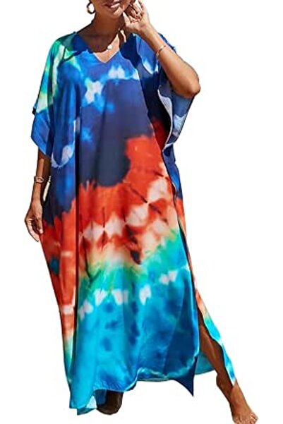 GENERAL Women's Summer Long Beach Dress Kimono Maxi Kaftan Cover ups