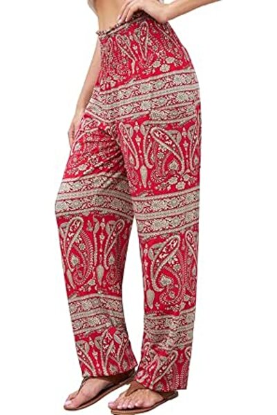GENERAL QIANXIZHAN womens Boho Palazzo Slacks