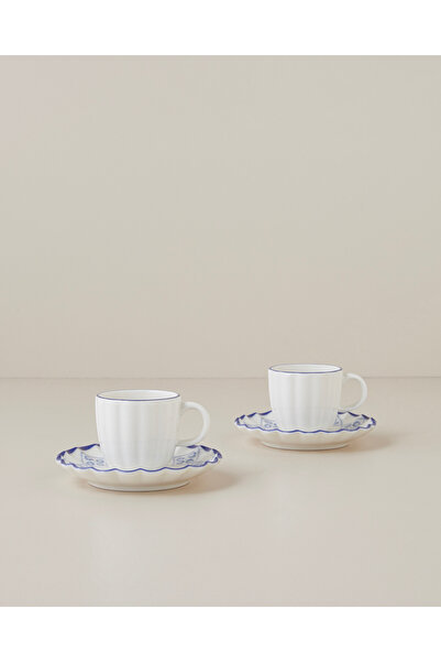English Home Fretty Porselen 4 Parça 2 Kişilik Kahve Fincan Takımı 95 ml Mavi