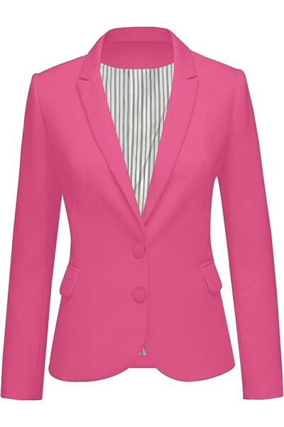 luvamia Women's Long Sleeve Formal Notch Lapel Button Down Blazer Pockets Jacket