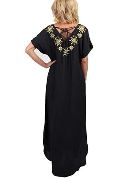 YouKD Wemon's Summer Long Kaftan Maxi Dress Bohemian Swimsuit Beach Cover Up ...