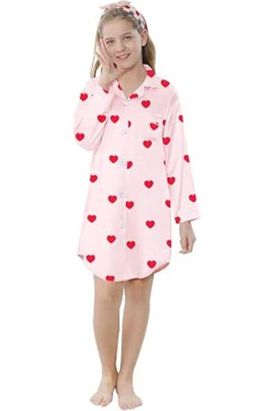 GENERAL Schbbbta Girls Boys Satin Pajamas Set, 2Piece Silk Nightwear Button-D...