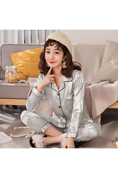 GENERAL Womens Rayon Silk Pajamas Sexy Stripe Sleepwear Set Women Pajama Set ...