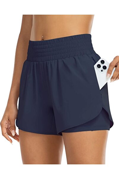 GENERAL YEZII Womens High Waist Running Shorts Athletic Workout Quick Dry Sho...