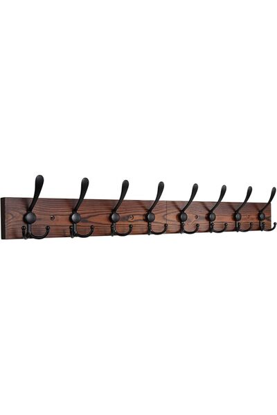 IBosins Wall Mounted Coat Rack, Entryway Hanging Coat Rack, 2 Pack Metal Wood...
