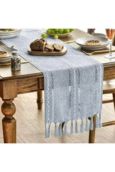 Generic Brand Table runner, bohemian style, cream, country style, tassels, wa...