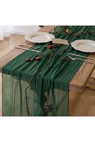 GENERAL Keketo Fall Thanksgiving Table Runner Terracotta Rust Gauze 120 Inch ...