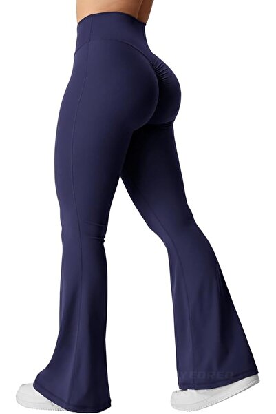 GENERAL YEOREO Kalie Flare Scrunch Leggings for Women V Cross Waist Bell Bott...