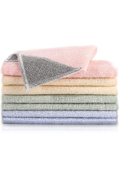EXCEFORE 8 Pack 7.9"X9.8" Bamboo Fiber Cleaning Cloths, Kitchen Dish Cloths, ...