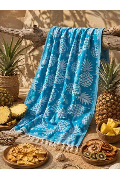 ŞIK VE MUTLU Peshtemal Bath Beach Organic Pineapple Pattern Cotton Towel