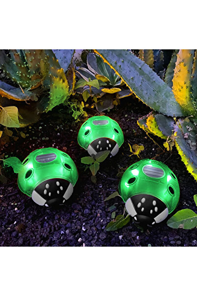 Alista Home Lampă solară buburuză, 6 LED-uri alb cald, decor exterior pentru ...