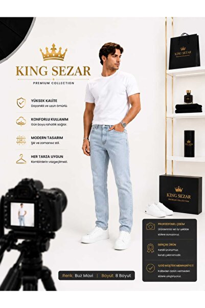 Lina Jean Men's Pipe Leg Jeans Men's Denim Pants Men's Jeans