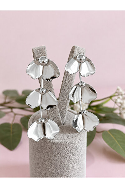 FLAWSOME JEWELRY STORE Steel Dangle Silver Color Tarnish Resistant Earrings