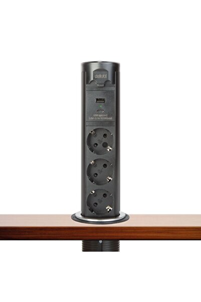 Alista Home Retractable Touch Socket with Motor, 3 Schuko Sockets, USB A+C, 1...