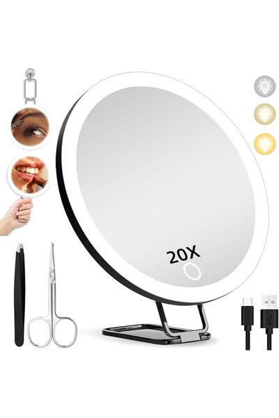 GENERAL 30X Magnifying Mirror with Lights, 6inch Makeup Magnified Mirror Ligh...
