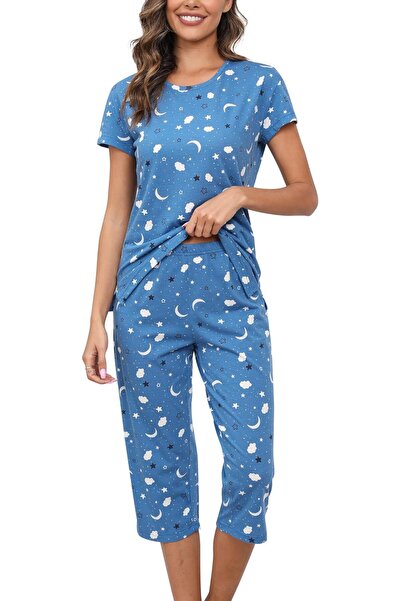 GENERAL PNAEONG Women’s Pajama Set - Sleepwear Tops with Capri Pants Casual a...
