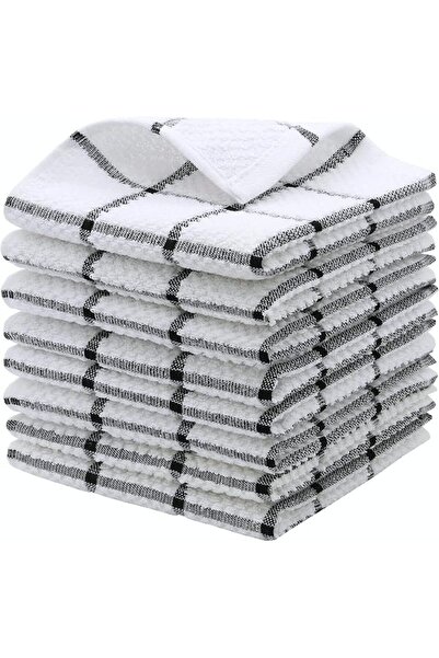NALACAL 8Pcs Kitchen Absorbent Dish Cloths, Cotton Dish Towels, Quick Drying ...