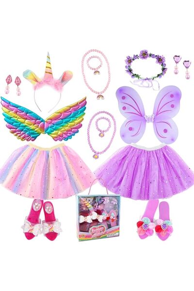 GENERAL Andanna Princess Dress Up Sets for Little Girls Age 3 4 5 6, Kids Gir...