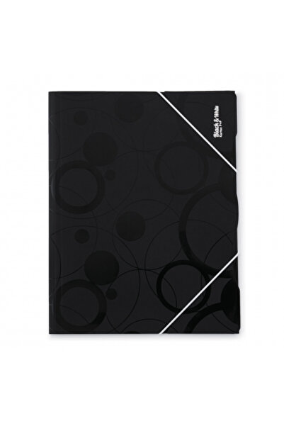 MC Micostore Mapa din plastic cu elastic A4 PP Black&amp;White -Neagra