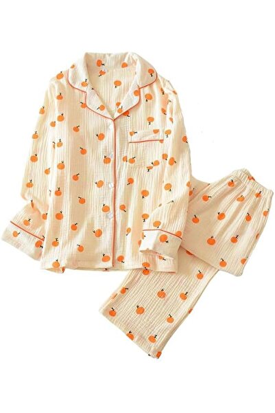 GENERAL codcm Womens Cotton Pajama Set Long Sleeve Button Down Shirt and Loun...