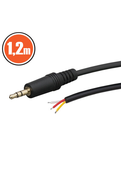 Alista Home Cablu audio stereo jack 3.5 mm, 1.2m, negru, AUX universal