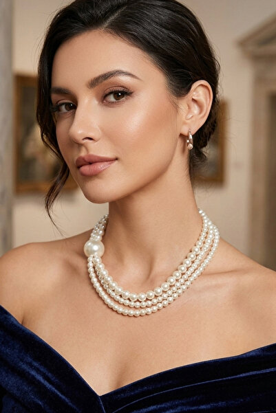 bb bridal boutique Glass Ball Pearl Necklace Glass Pearl Choker Necklace Cust...