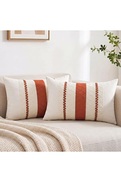 Fancy Homi Set of 2 Dusty Blue Vintage Lumbar Decorative Throw Pillow Covers ...