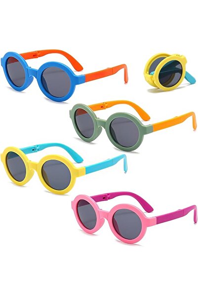 AZONEE Kids Polarized Sunglasses, 4 Pack Foldable Toddler Sunglasses for Boys...