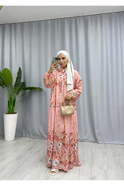 moda acar SALAŞ ÇİÇEKLİ ELBİSE