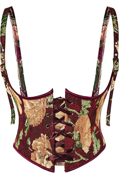 SCARLET DARKNESS Corset Belt for Women Renaissance Underbust Corset Floral La...