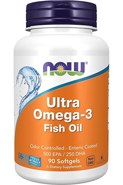 Now Foods Ultra Omega-3 Fish Oil 500 Epa / 250 Dha 90 Softgels Usa Menşeii Da...