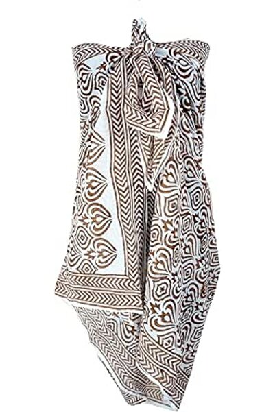 Generic 100% Cotton Block Print Sarong - Women's Swimsuit Wrap Cover-Up, Long...