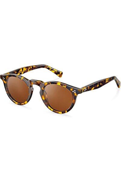 CARFIA Retro Mens Sunglasses Women Polarized UV400 Protection, Small Round Ac...