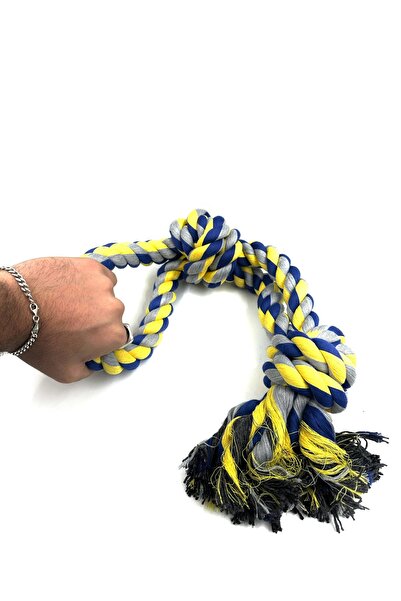 Tasma Market Dog Tug-Of-War Rope - Training Toy 57cm (Yellow-Navy Blue)