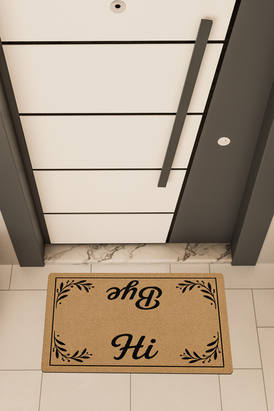 Dormot Deas Home, Digital Printing, Hi̇, Bye Pattern Themed, Door Mat