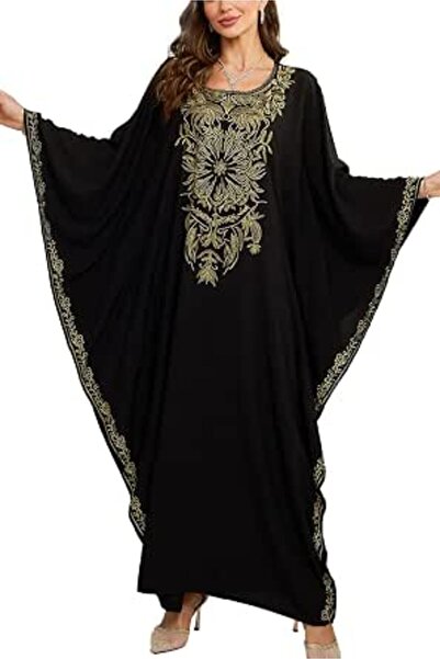 YouKD Embroidered Floral Kaftan Bohemian Beach Dress Bikini Coverups Long Bat...