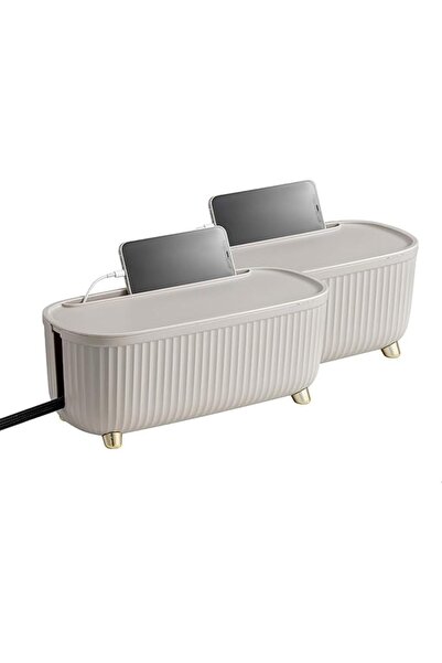 Tazweeq 2 Pcs Cable Management Box, White Cord Hider Organizer Box, Ideal Cab...