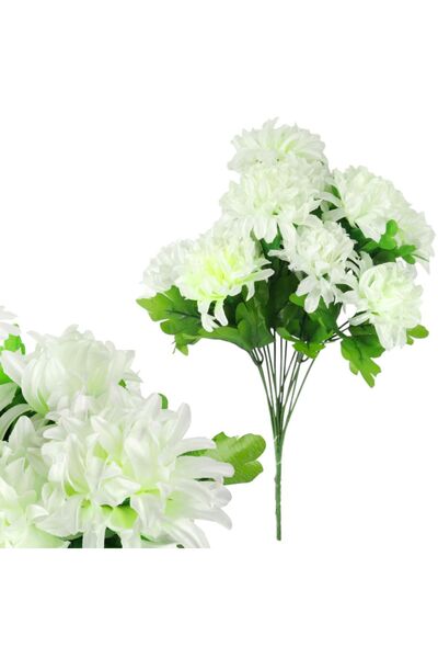 Goliat BUKIET 12 Crizanteme artificiale - Decorațiune pentru Ziua Tuturor Sfi...