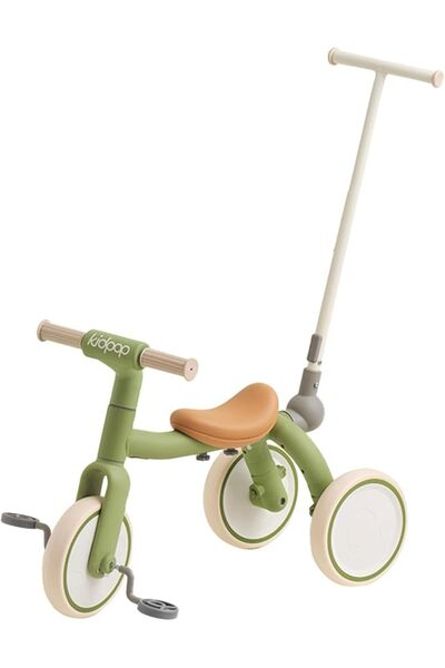 KIDPOP 4-in-1 Toddler Tricycle with Adjustable Push Handle for 1-4 Year Old,B...