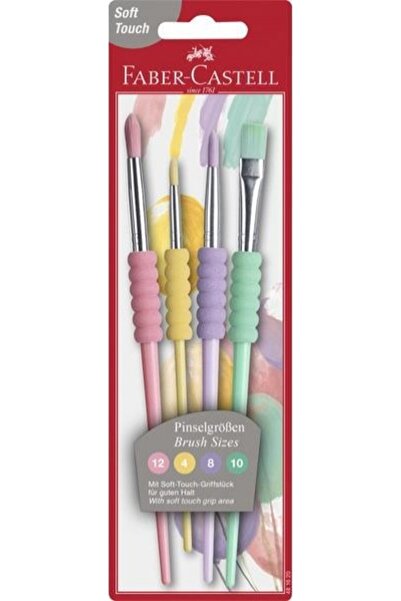 Faber Castell Pensulă moale la atingere, 4 tipuri, culori pastelate, 12-4-10-...
