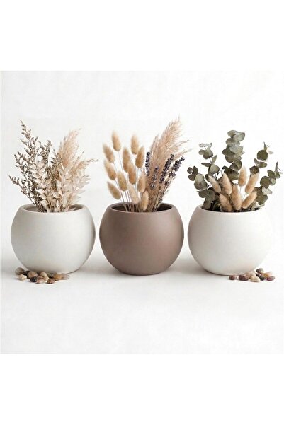 poliva home Küre Flower Pot Set of 3 - Water-Proof Decorative Living Room and...