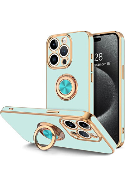 Dezooe Luxury Phone Case for iPhone 14 Pro Max, Built-in Ring Holder, 360° Ro...