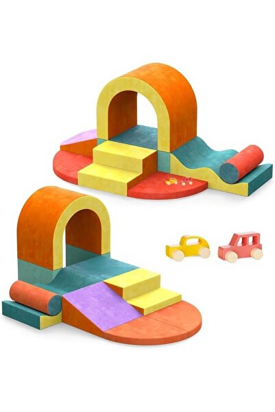GENERAL 10 PCS Color Foam Climbing Blocks for Toddlers, Soft Play Set with To...
