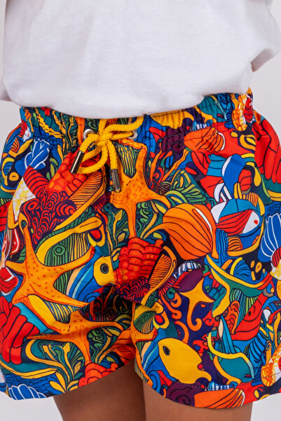 fedon Marine Life Boys' Swim Shorts Quick Dry Aquadry Fabric, Tropical Patter...