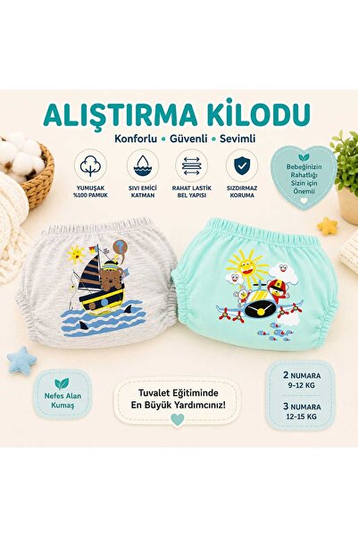 guaystyle 2'li Paket Sızdırmaz Çiş Alıştırma Kilodu - Tuvalet Eğitimi Külodu ...